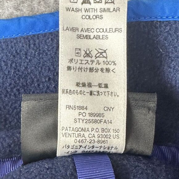 Patagonia Synchilla Snap T Fleece Pullover Mens L Navy Andes Blue Red Retro 2014 - Picture 12 of 12